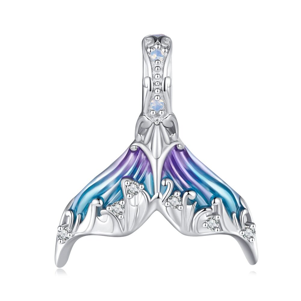 1807 925 Sterling Silver Mermaid Tail Charms for Bracelet and Charm